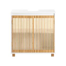 Pastatoma vonios spintelė po kriaukle 60x33x60cm., baltos/šviesiai rudos spalvos BZR125-W