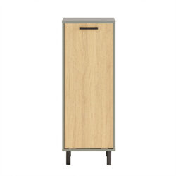 Vonios spintelė su skalbinių krepšeliu 31,5x30x86cm., pilkos/šviesiai rudos spalvos BZR132-NG