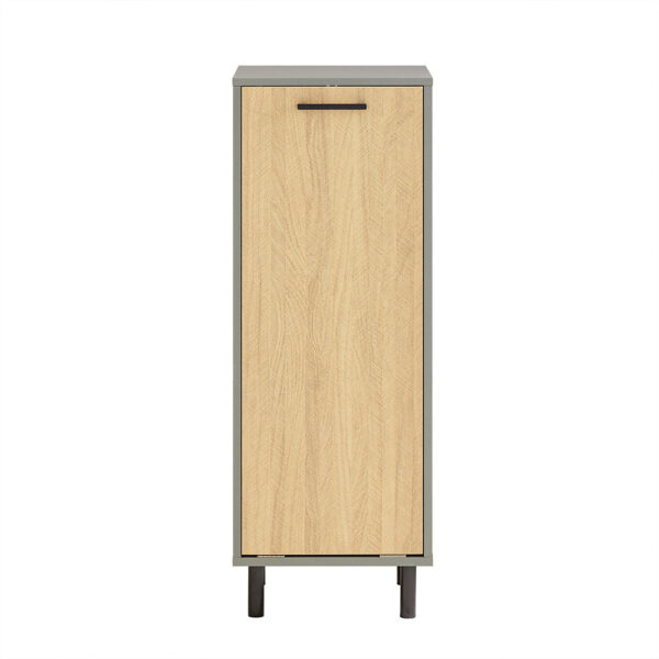 Vonios spintelė su skalbinių krepšeliu 31,5x30x86cm., pilkos/šviesiai rudos spalvos BZR132-NG