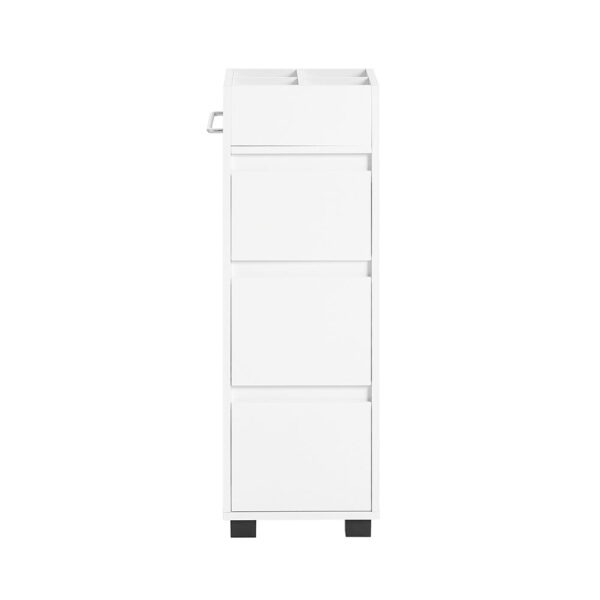 Pastatoma vonios spintelė 30x30x90cm., baltos/juodos spalvos BZR29-W