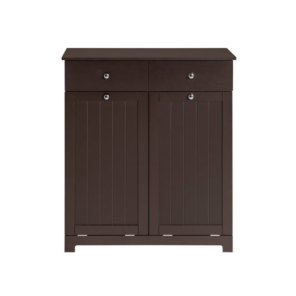 Vonios spintelė su 2 skalbinių krepšeliais 78x38x91cm., rudos/baltos spalvos BZR33-BR