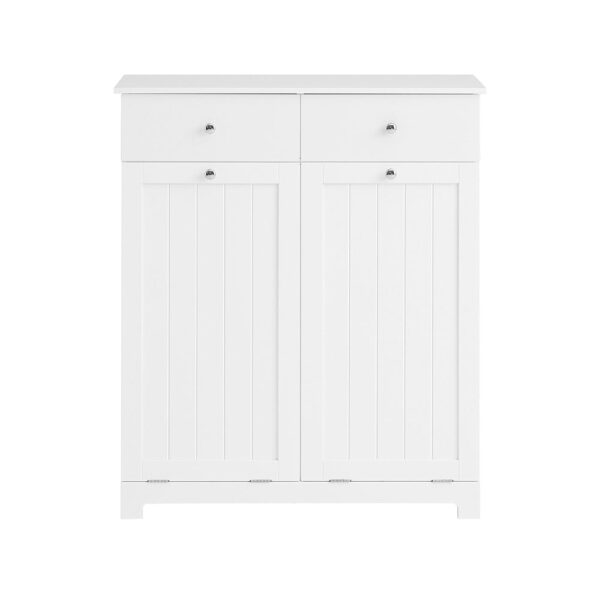 Vonios spintelė su 2 skalbinių krepšeliais 78x38x90cm., baltos/sidabrinės spalvos BZR33-W