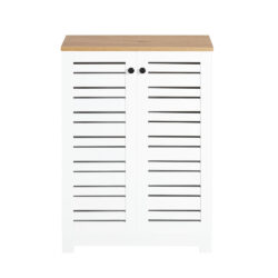 Pastatoma vonios spintelė 60x30x82cm., baltos/šviesiai rudos spalvos BZR41-W