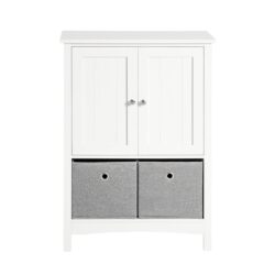 Pastatoma vonios spintelė 62x30x89cm., baltos/pilkos spalvos BZR64-W