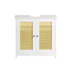 Pastatoma vonios spintelė po kriaukle 60x35x58cm., baltos/geltonos spalvos BZR72-W