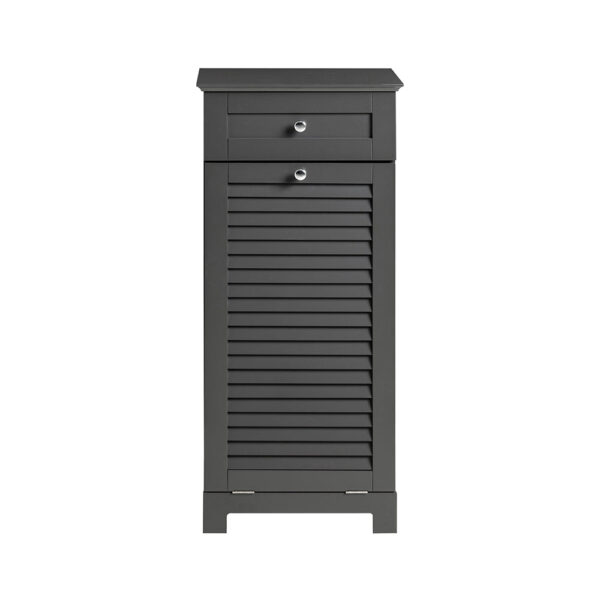 Vonios spintelė su skalbinių krepšeliu 40x38x90cm., juodos/sidabrinės spalvos BZR73-DG