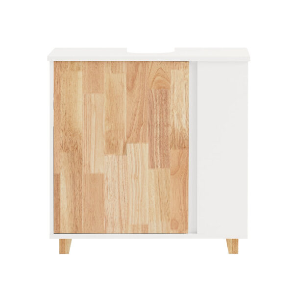 Pastatoma vonios spintelė po kriaukle 60x30x60cm., baltos/šviesiai rudos spalvos BZR75-W