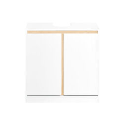 Pastatoma vonios spintelė po kriaukle 60x30x60cm., baltos/šviesiai rudos spalvos BZR78-W