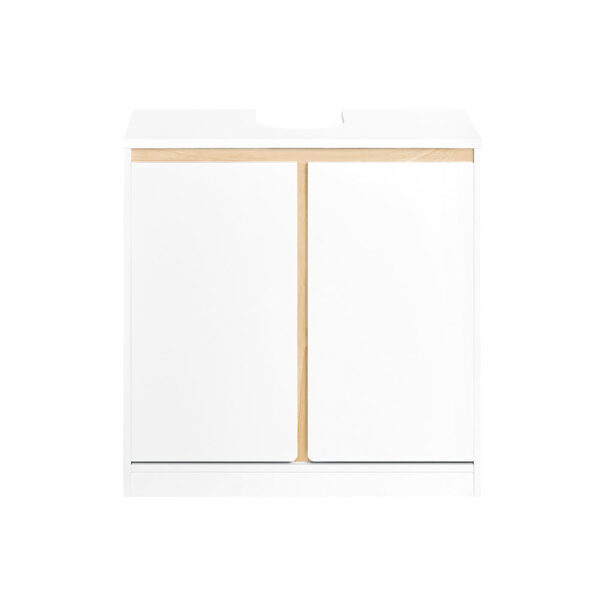 Pastatoma vonios spintelė po kriaukle 60x30x60cm., baltos/šviesiai rudos spalvos BZR78-W