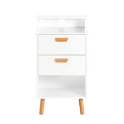 Naktinis staliukas 40x35x71cm., baltos/šviesiai rudos spalvos FBT125-W