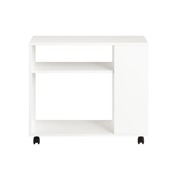 Šoninis staliukas ant ratukų 70x35x60cm., baltos/juodos spalvos FBT34-W