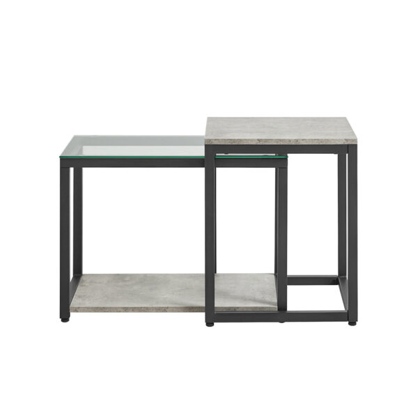 Rinkinys iš 2 kavos staliukų, juodos/pilkos spalvos FBT35-HG