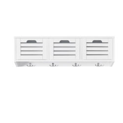 Sieninė drabužių kabykla 80x20x25cm., baltos/sidabrinės spalvos FHK19-W