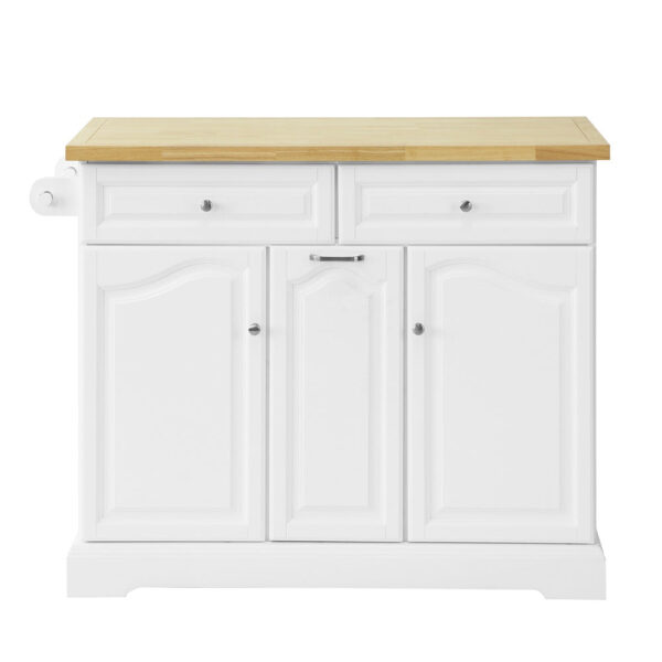 Virtuvės sala 115x46x90,2cm., baltos/šviesiai rudos spalvos FKW100-WN