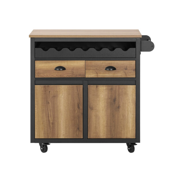 Virtuvinė spintelė 89x40x87cm., juodos/rudos spalvos FKW122-SCH