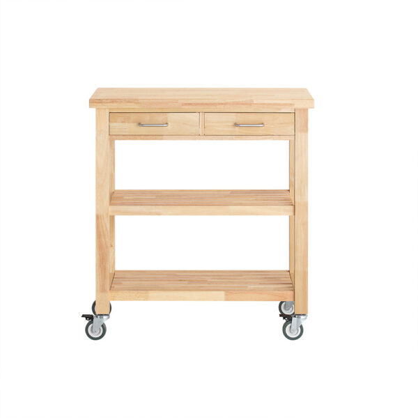 FKW24-N-S001.jpg Virtuvės vežimėlis 80x40x90cm., šviesiai rudos/sidabrinės spalvos FKW24-N