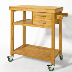 Virtuvės vežimėlis 73x45x92cm., šviesiai rudos/sidabrinės spalvos FKW26-N