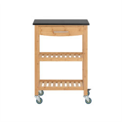 Virtuvės vežimėlis 58x40x85cm., šviesiai rudos/juodos spalvos FKW28-SCH