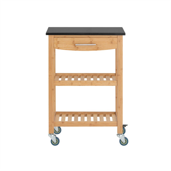 Virtuvės vežimėlis 58x40x85cm., šviesiai rudos/juodos spalvos FKW28-SCH