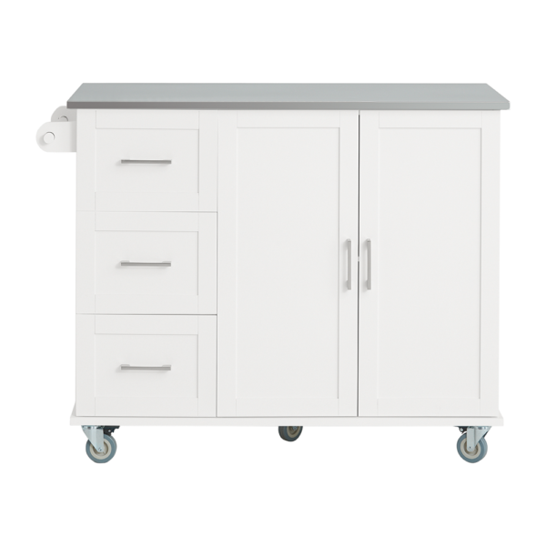 Virtuvės vežimėlis 107x46x90cm., baltos/sidabrinės spalvos FKW30-II-W