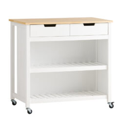 Virtuvės vežimėlis 98x58x94cm., baltos/šviesiai rudos spalvos FKW74-WN