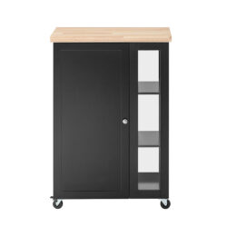 Virtuvės sala 60x40x90cm., juodos/šviesiai rudos spalvos FKW75-SCH