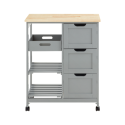 Virtuvės vežimėlis 67x37x84,5cm., pilkos/šviesiai rudos spalvos FKW79-HG