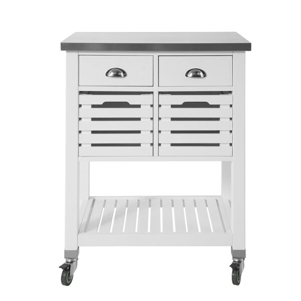 Virtuvės vežimėlis 73x46x92cm., baltos/sidabrinės spalvos FKW83-W