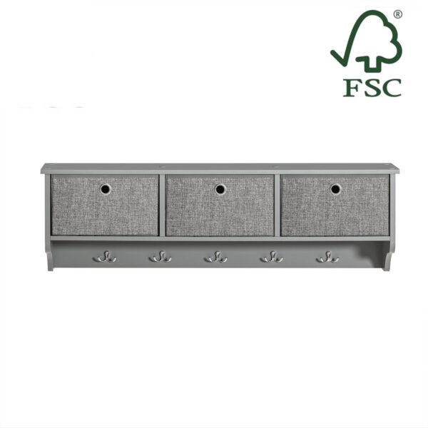 Sieninė drabužių kabykla 100x20x31cm., pilkos spalvos FRG282-HG