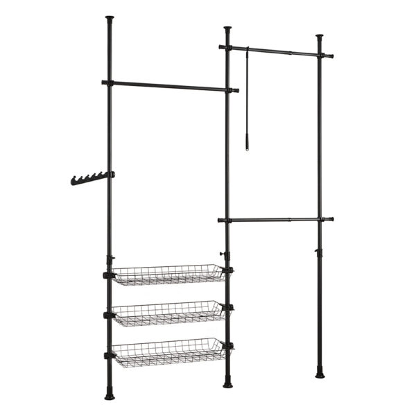Atvira drabužių spinta 270x195x37cm., juodos spalvos FRG34-SCH