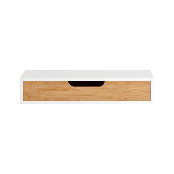 Pakabinama sieninė lentyna su stalčiumi 40x25x8cm., šviesiai rudos/baltos spalvos FRG92-WN