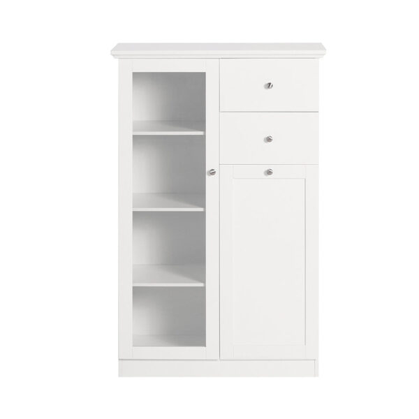 Virtuvės spintelė 80x40x125cm., baltos/sidabrinės spalvos FSB32-W