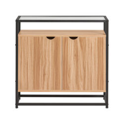 Komoda 81x35x78cm., šviesiai rudos/juodos spalvos FSB55-N