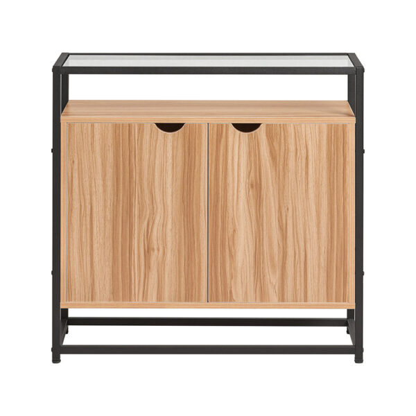 Komoda 81x35x78cm., šviesiai rudos/juodos spalvos FSB55-N