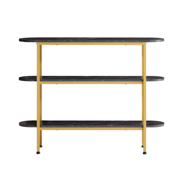 Konsolinis stalas 110x25x86cm., auksinės/juodos spalvos FSB66-SCH