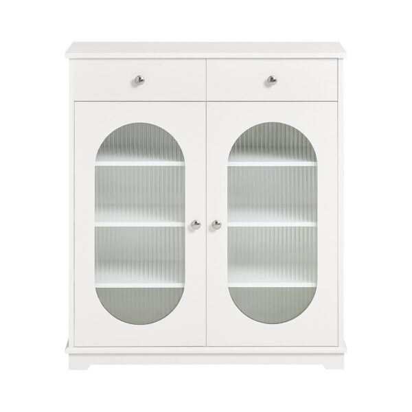 Prieškambario spinta 80x35x90cm., baltos/sidabrinės spalvos FSB68-W