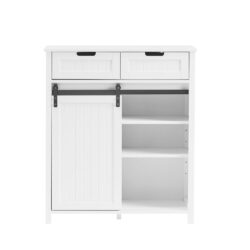 Komoda 80x35x93cm., baltos/juodos spalvos FSB74-K-W