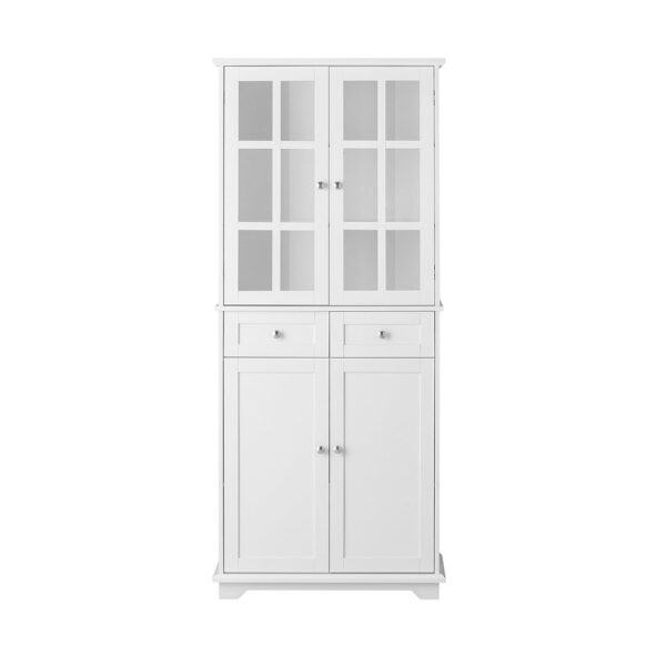 Virtuvės spintelė 75x40x175cm., baltos/sidabrinės spalvos FSB76-W