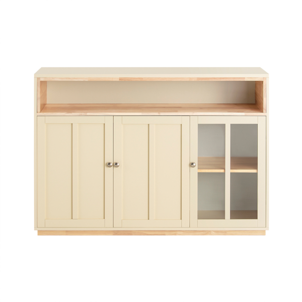 Bufetas 120x40x85cm., šviesiai rudos/sidabrinės spalvos FSB80-MI