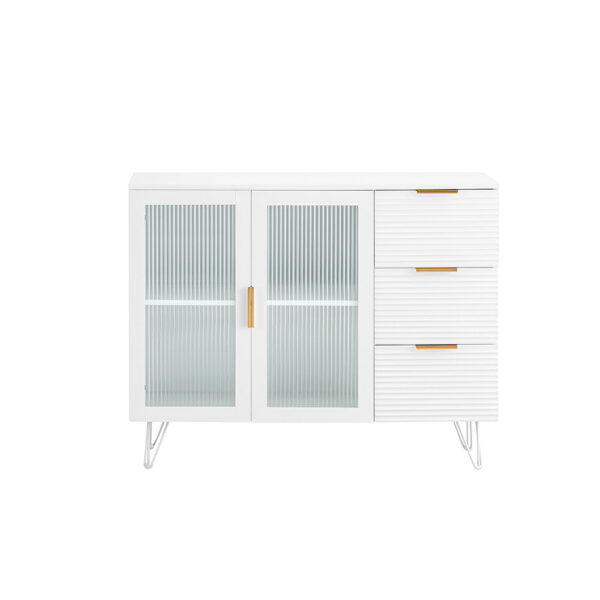 Virtuvinė spintelė 108x40x85cm., baltos/auksinės spalvos FSB86-W