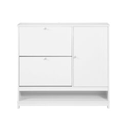 Batų spintelė 102x24x96cm., baltos/sidabrinės spalvos FSR114-W