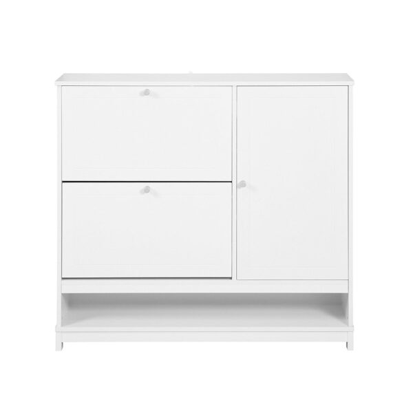 Batų spintelė 102x24x96cm., baltos/sidabrinės spalvos FSR114-W