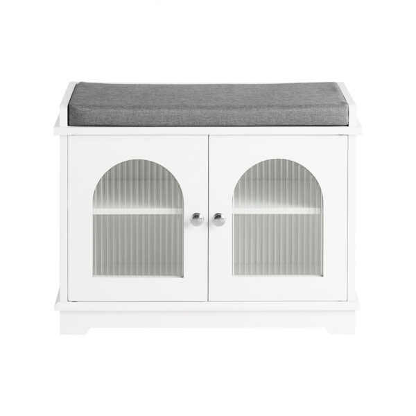 Prieškambario suolas 60x35x45cm., baltos/pilkos spalvos FSR121-W