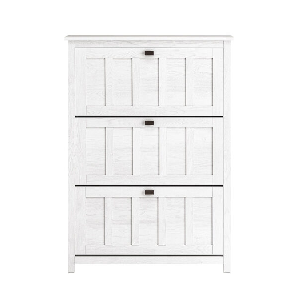 Batų spintelė 80x30x111cm., baltos/juodos spalvos FSR162-W