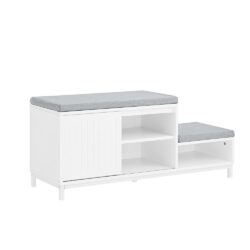 Prieškambario suolas 100x35x45cm., baltos/pilkos spalvos FSR166-W