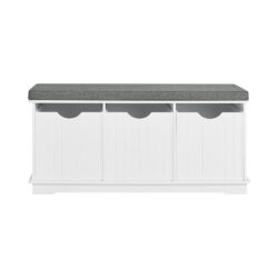 Prieškambario suolas 100x36x46cm., baltos/pilkos spalvos FSR30-W