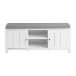 Prieškambario suolas 105x35x43cm., baltos/pilkos spalvos FSR35-W