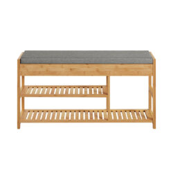 Prieškambario suolas 90x30x45cm., šviesiai rudos/pilkos spalvos FSR47-N