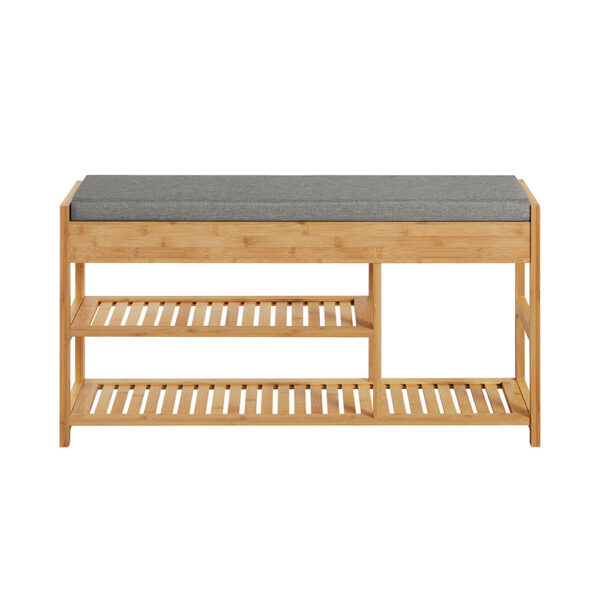 Prieškambario suolas 90x30x45cm., šviesiai rudos/pilkos spalvos FSR47-N