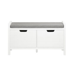 Prieškambario suolas 91x30x50cm., baltos/pilkos spalvos FSR63-W